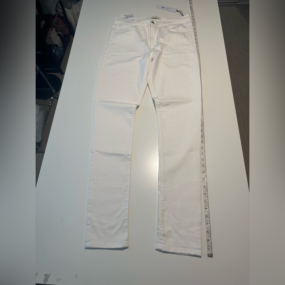 the twiggy tall mid rise skinny 7 for all mankind white jeans size 32 - Picture 4 of 10